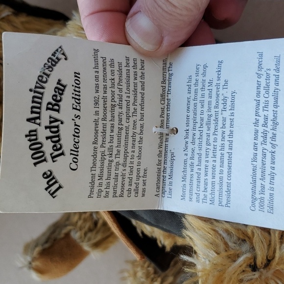Dan Dee collectors choice 100th Anniversary Teddy bear 1902-2002 approx … - Picture 12 of 13